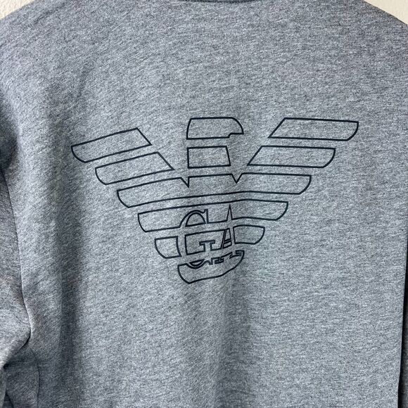 Armani Jeans Womens Full Zip Jacket Mock Neck Gray Long‎ Sleeve Size Large Logo - Picture 9 of 15